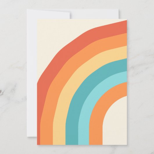 Groovy Retro Rainbow Birthday Dankeskarte (Rückseite)