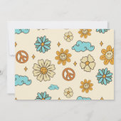 Groovy Retro Rainbow Birthday Foto Dankeskarte (Rückseite)