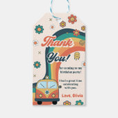 Groovy Retro Rainbow Birthday Party Geschenkanhänger (Vorderseite)