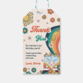 Groovy Retro Rainbow Birthday Party Geschenkanhänger (Vorderseite)