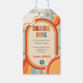 Groovy Retro Rainbow Birthday Party Geschenkanhänger (Vorderseite)