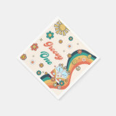 Groovy Retro Rainbow Birthday Party Napkins Serviette (Ecke)