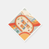 Groovy Retro Rainbow Birthday Party Napkins Serviette (Ecke)