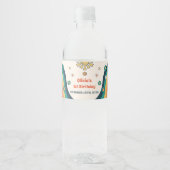 Groovy Retro Rainbow Birthday Party Wasserflaschenetikett (Vorderseite)