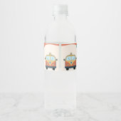 Groovy Retro Rainbow Birthday Party Wasserflaschenetikett (Rückseite)