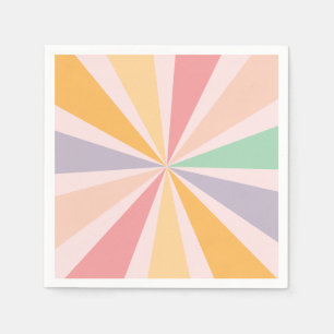 Groovy Retro Rainbow Birthday Serviette