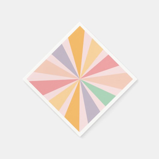 Groovy Retro Rainbow Birthday Serviette (Ecke)
