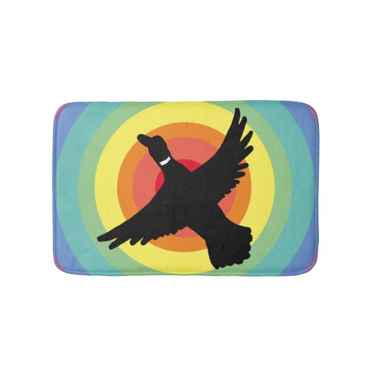 Groovy Retro Rainbow Circles Duck Badematte (Vorderseite)
