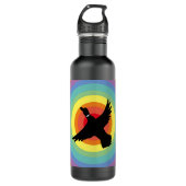 Groovy Retro Rainbow Circles Duck Edelstahlflasche (Vorderseite)