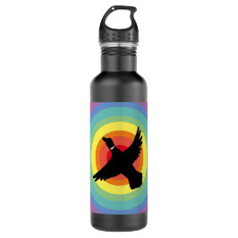 Groovy Retro Rainbow Circles Duck Edelstahlflasche