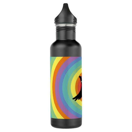 Groovy Retro Rainbow Circles Duck Edelstahlflasche (Links)