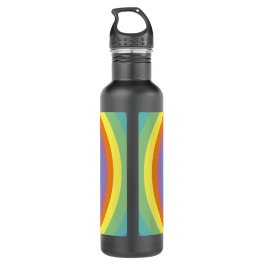 Groovy Retro Rainbow Circles Duck Edelstahlflasche (Rückseite)