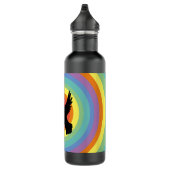Groovy Retro Rainbow Circles Duck Edelstahlflasche (Rechts)