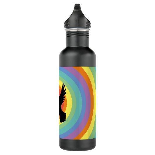 Groovy Retro Rainbow Circles Duck Edelstahlflasche (Rechts)