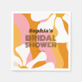 Groovy Retro Rainbow Daisy Flowers Bridal Shower Serviette (Vorderseite)