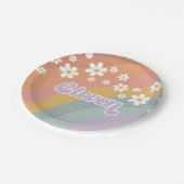 Groovy Retro Rainbow Eleventh Geburtstag Pappteller (Schrägansicht)