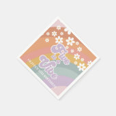 Groovy Retro Rainbow Five ist ein Vibe Serviette (Ecke)