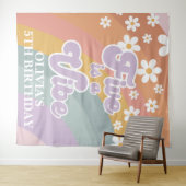 Groovy Retro Rainbow Five ist ein Vibe Wandteppich (Beispiel (Horizontal))