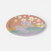 Groovy Retro Rainbow Five ist eine Vibe Paper Plat Pappteller (Schrägansicht)