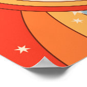 Groovy Retro Rainbow Geburtstagsparty Begrüßungsze Poster (Ecke)