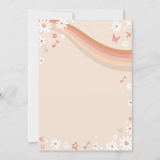 Groovy Retro Rainbow Roller Skaten Birthday Party Einladung (Rückseite)