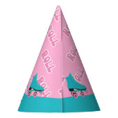 Groovy Retro Rainbow Roller Skating Birthday Party Partyhütchen (Rückseite)