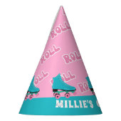 Groovy Retro Rainbow Roller Skating Birthday Party Partyhütchen (Links)