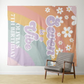 Groovy Retro Rainbow Seven ist ein Vibe Wandteppich (Beispiel (Horizontal))