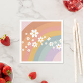 Groovy Retro Rainbow und Daisy Serviette (Beispiel)