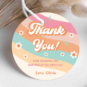 Groovy Retro Rainbow Vielen Dank für Ihre Geburtst Geschenkanhänger