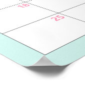 Groovy Retro rät den Fälligkeitsterminkalender Poster (Ecke)