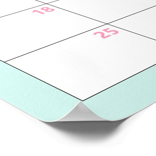 Groovy Retro rät den Fälligkeitsterminkalender Poster (Ecke)