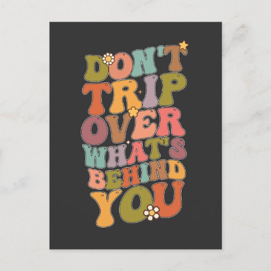 Groovy Retro Reisen Sie nicht über das, was hinter Einladungspostkarte (Vorderseite)