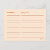 Groovy Retro Rezept Card für die Braut Postkarte (Rückseite)