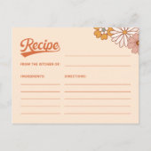 Groovy Retro Rezept Card für die Braut Postkarte (Vorderseite)
