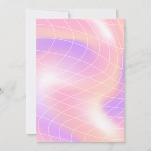 Groovy Retro Roller Pink und Gold Wedding Einladung (Rückseite)