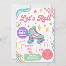 Groovy Retro-Roller-Skating-Geburtstagsfeier für M