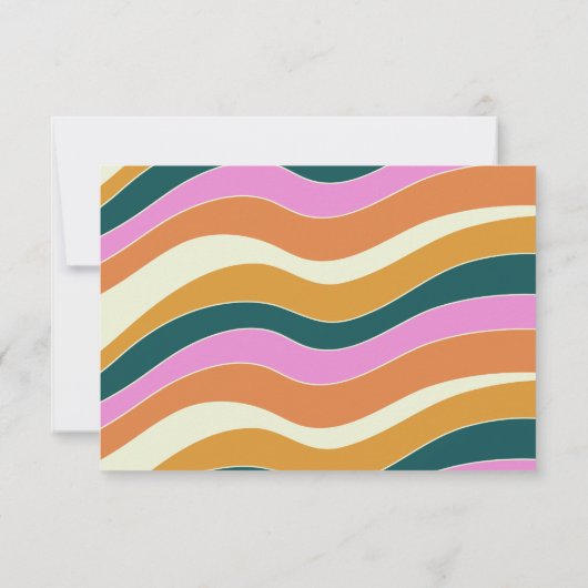 Groovy Retro Rosa Gelbweibes Brautparty Dankeskarte (Rückseite)