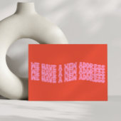 Groovy Retro Rosa Orange wir bewegen neue Zuhause Ankündigungspostkarte