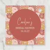 Groovy Retro Rosa Rostflorentrost Brautparty Geschenkanhänger (Rückseite)