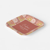 Groovy Retro Rosa Rostflorentrost Brautparty Pappteller (Gewinkelt)