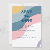 Groovy Retro Save the Date Einladungen - Vintag V (Vorderseite)