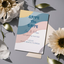Groovy Retro Save-the-Date-Einladungen - Vintage V