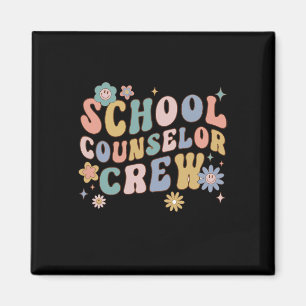Groovy Retro School Counselor Crew Lehrer zurück Magnet