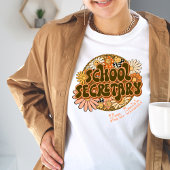 Groovy Retro School Secretary Customizable Tshirt