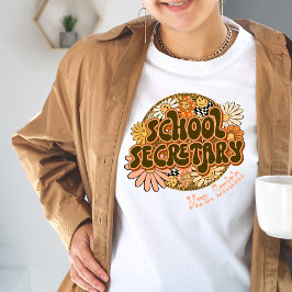 Groovy Retro School Secretary Customizable Tshirt
