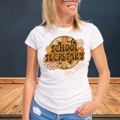 Groovy Retro School Secretary Customizable Tshirt