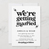 Groovy Retro Schriftart Einladung zur Hochzeit (Vorderseite)