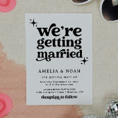 Groovy Retro Schriftart Einladung zur Hochzeit