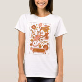 Groovy Retro Scorpio Horoskop Astrologie Brown T-Shirt (Vorderseite)